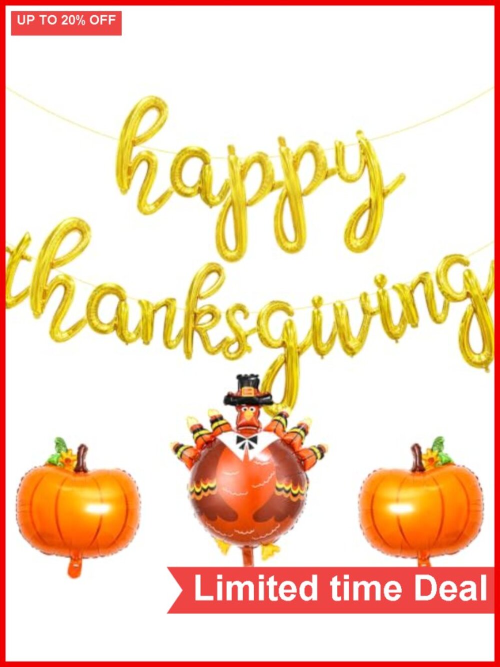Happy Thanksgiving Balloon Set Mylar Party Decorations